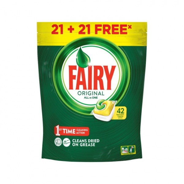 Fairy lavavajillas todo en 1 original 21 + 21 gratis