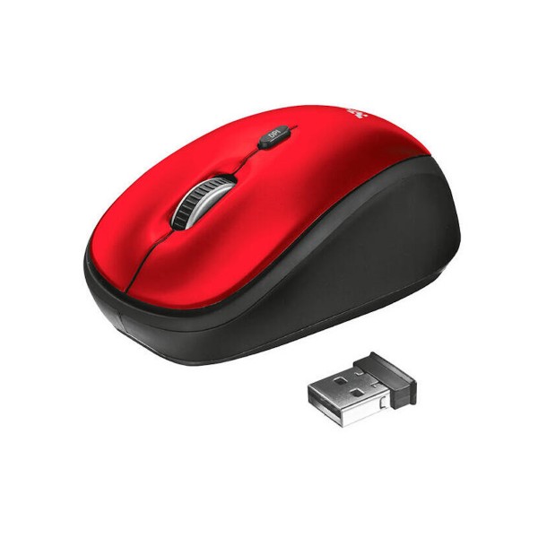 Trust rona ratón inalámbrico rojo con cómoda forma