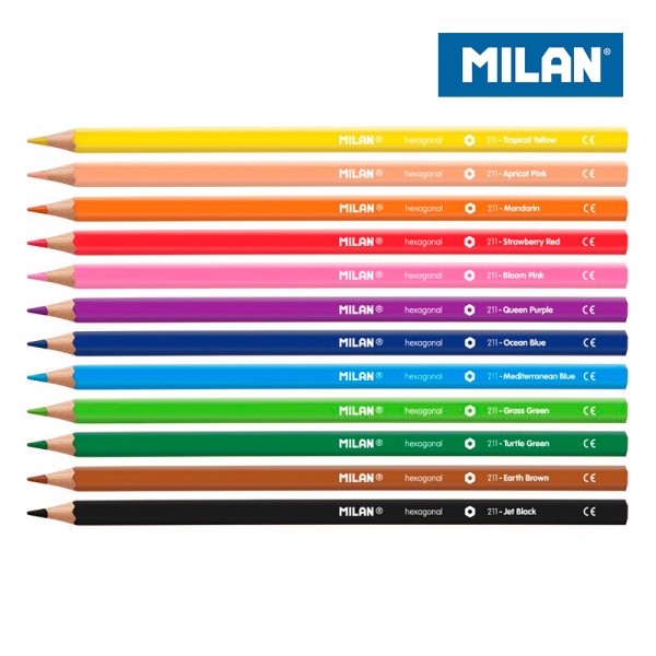 Pack 12 lapices de colores milan (pack 4 unidades)